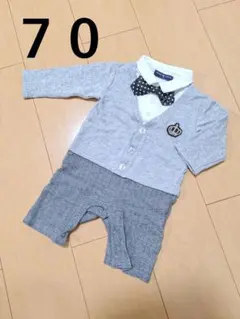 PAS DE ZELE タキシード風ロンパース セレモニースーツ グレー