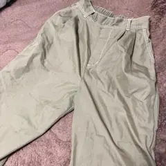 オリーブグリーン ワークパンツ ウエストゴム