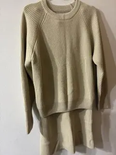 Dazyベージュ リブ編み セットアップＭサイズ