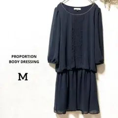 プロポーションボディドレッシング ワンピース ネイビー ウエストゴム M