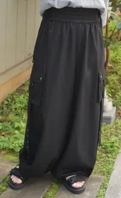 axes femme 編上ボリュームカーゴパンツ 黒 美品