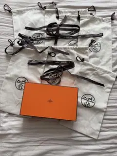 HERMES オレンジボックス リボン 保存袋 セット 保管や撮影用にも