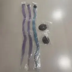 新品 未使用 ヘアクリップ カラー レインボー エクステ 2種 5点 セット