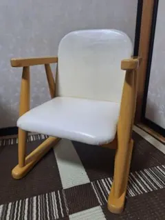 キッズチェア 木製 ホワイト×ナチュラル