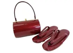 30 振袖用 新品　成人式　草履バッグセット Mサイズ　赤　卒業式　草履セット