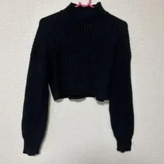 グレイルGRLブラック 長袖 クロップドセーター