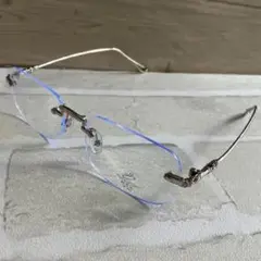 シルバー メタルフレーム 長方形サングラス　リムレスサングラス