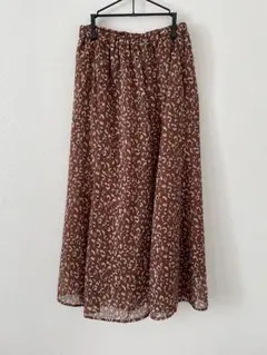 Samansa Mos2 ブラウンレオパードロングスカート