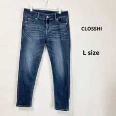 CLOSSHI クロッシー　デニム　L スリムテーパードパンツ　ウォッシュ加工のサムネイル