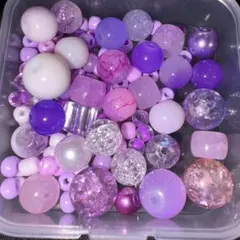 ビーズセット（紫・モノトーン）