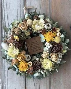 週末限定SALE❣️ 秋色ドライフラワーリース　クリスマスリース