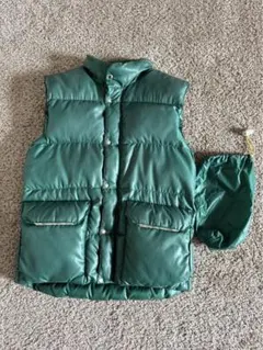 70s vintage Snow Lion ダウンベスト グリーン XS（M相当