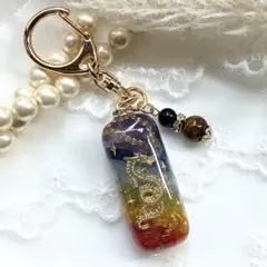 オルゴナイト お守りにぎり棒 キーホルダー 白蛇抜け殻 最強幸運 厄除けお守り