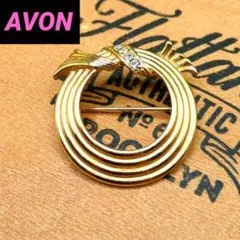 AVON エイボン ヴィンテージブローチ ゴールド ラインストーン