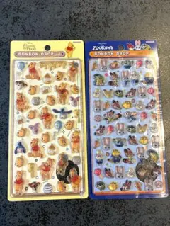 ボンボンドロップシール　ズートピア　プーさん　ディズニー　正規品