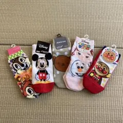ディズニー アンパンマン 等　ソックス 5足セット