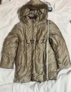 レディース ダウンジャケット Lサイズ ベージュ色 フード付き