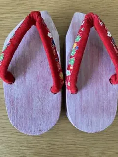 幼児用下駄　赤い鼻緒　約15cm