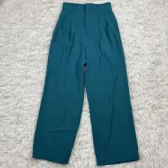 グローバルワーク/タックパンツ/M/グリーン/センタープレス/きれいめ