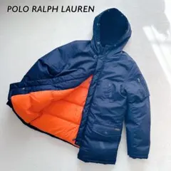 【美品】ポロラルフローレン　ダウンジャケット　現行　ネイビー　オレンジ