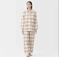無印　ピンクチェック フランネルパジャマ Mサイズ