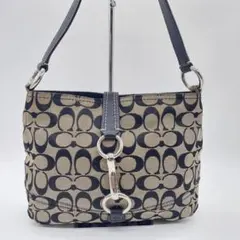 良品　COACH　ショルダーバッグ　肩掛け　シグネチャーキャンバス