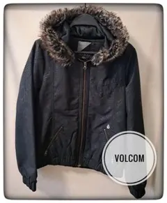 【中わた】ボルコム（VOLCOM）ジャンパー ブルゾン プリント 黒