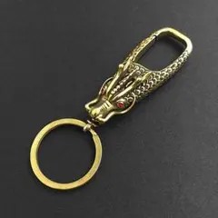 【 No.42 アクセサリー カラビナ 67mm ドラゴン 真鍮 】★