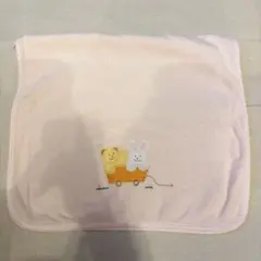 ピンクのクマとウサギ刺繍タオル ピンク 綿100% ベビー キッズ baby