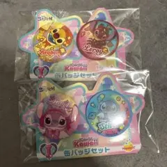 スティッチ Happyくじ I賞 スティッチ缶バッチセット 2点セット