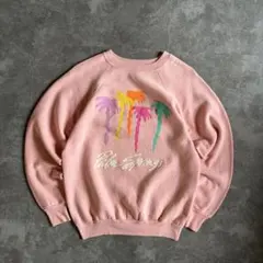 90s ヴィンテージスウェット ピンク M 95年 トレーナー 古着 ビーチ