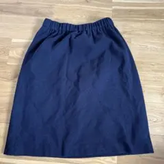 NATURAL BEAUTY ネイビーひざ丈スカート