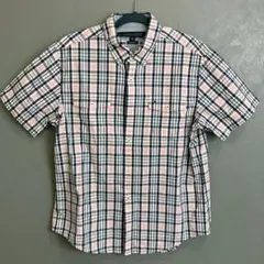 N6-8○ TOMMY HILFIGER チェック柄 半袖シャツ XL