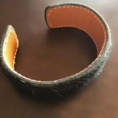 本革 カフブレスレット 黒