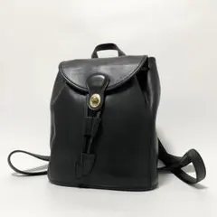 希少 美品✨️オールドコーチ リュック ターンロック 大容量 オールレザー 黒