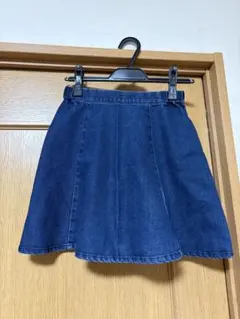 デニム ダークブルー フレアスカート