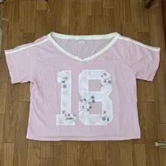 Hollister☆花柄刺繍オフショルダーピンクMサイズ