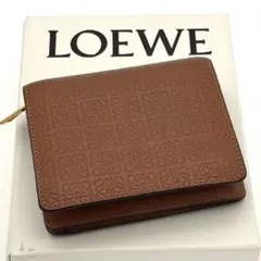 ☆箱付美品☆ロエベ 財布 アナグラムリピート コンパクトジップウォレット 茶色のサムネイル