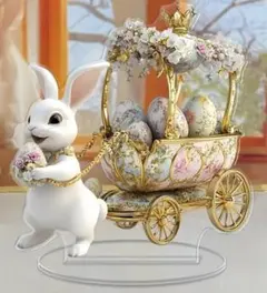 一足先に イースター✨可愛いウサギとエッグカート　アクリルスタンド