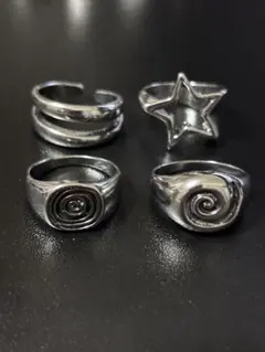 シルバーリング4個セット y2k sol starteam