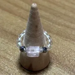 天然石・ビーズリング・クンツァイト・テラヘルツ鉱石・水晶・2176