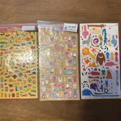 カラフルな動物シールセット　3シート中、2シートは未開封　写真参照ください
