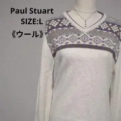 ポールスチュアート ウール Vネックセーター L 高級 古着