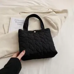 SALE★バッグ キルティング ブラック 可愛い ブラック トートバッグ 黒