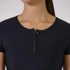 美品 アンダール　アイスハーフボタン　ブラックＳサイズ トップス　ヨガピラティス