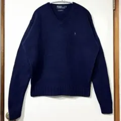 美品 POLO Ralph Lauren ラルフローレン Vネック ニット M
