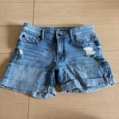 デニムショートパンツ【ダメージ】ライトブルー 【GAP】　160cmのサムネイル