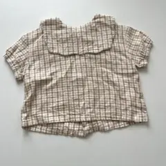 tete a tete チェック柄 襟付き半袖ブラウス　80サイズ　バースデイ