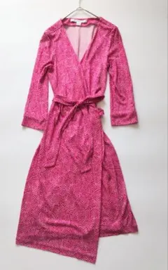 美品 ダイアンフォンファステンバーグ ラップ カシュクール ワンピース シルク4