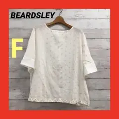 BEARDSLEY 半袖 金色ドット柄 刺繍 Tシャツ レディース F 白のサムネイル